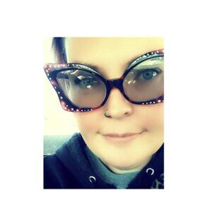 Funky fun plum rhinestone glasses